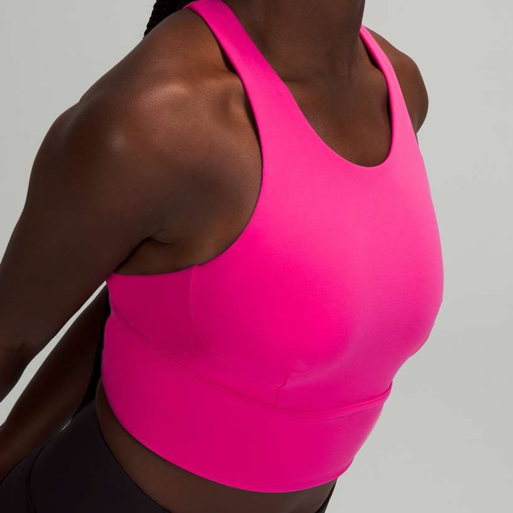 Lululemon Sonic Pink Wunder Train Long-Line Bra